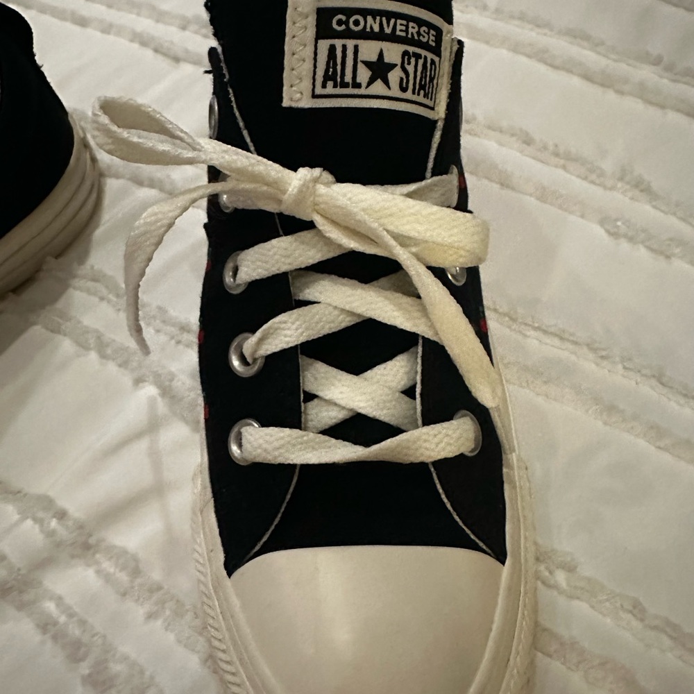 Converse All Stars Black Sneakers with Red Cherry Accents - Picture 3 of 7